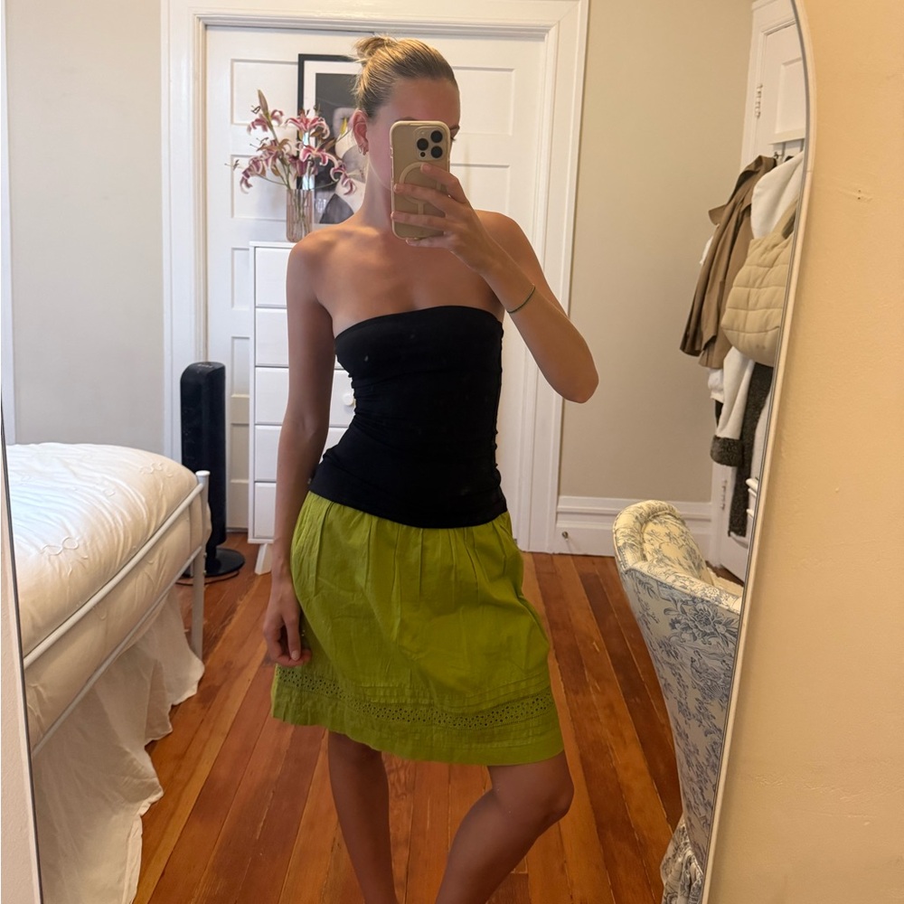 Elegant Green Women's Skirt LOFT size 4 petite